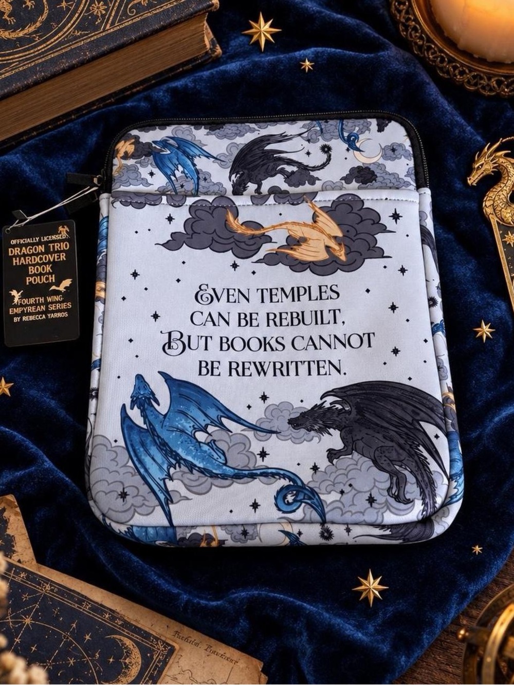 Officially Licensed Fourth Wing Dragon Trio Hardcover Book Pouch